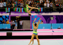 Akrobatika gimnastikası üzrə qadınlar arasında çoxnövçülük yarışlarının final mərhələsi. Bakı, Azərbaycan, 19 iyun 2015